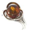Srebrny pierścionek „Inspiracja” z bursztynem koniakowym (rodowany) - 12 mm