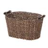 Oval Seagrass Storage Basket with Wooden Handles Brown Decorative Baskets Home Organization Woven Small Item Storage