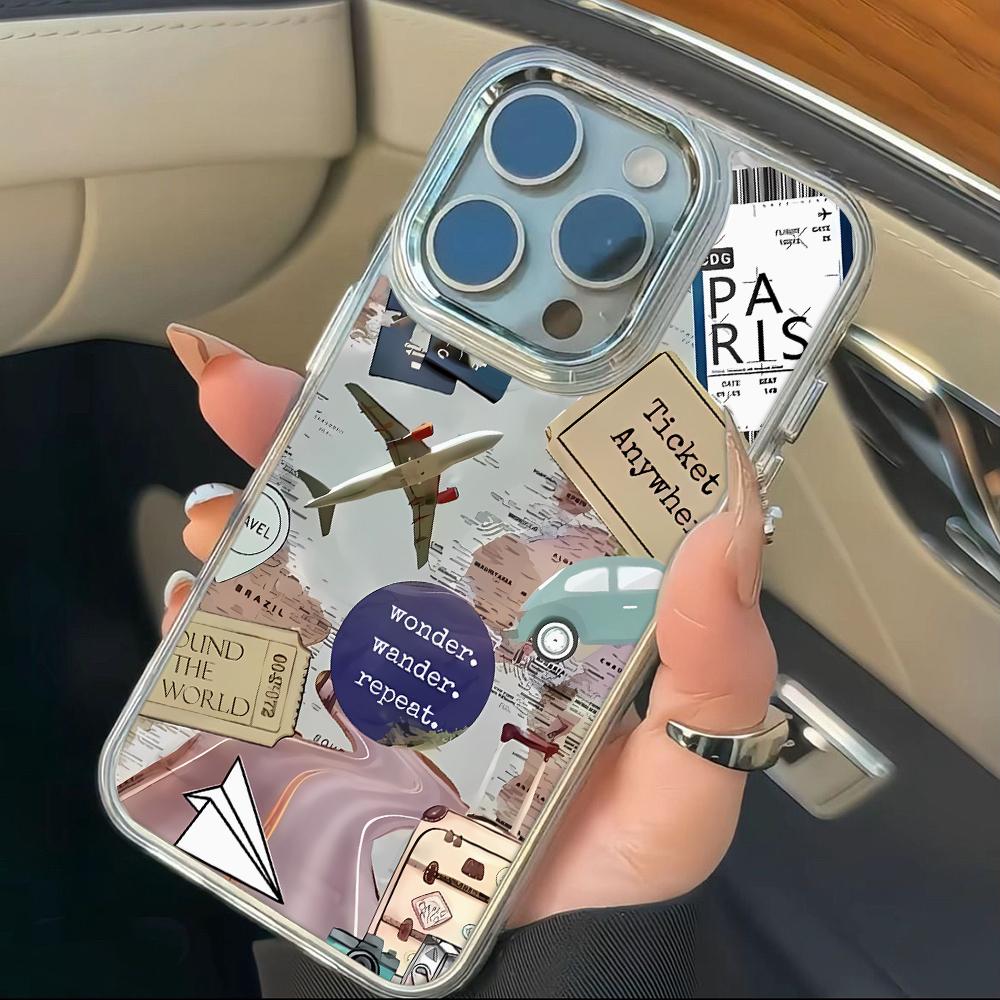 Aircraft Route Design Phone Case For Iphone 17 17E 16E 13 Plus 15 Pro Max 14 16 11 12 Reinforced Corner Anti-Drop Shell Coque