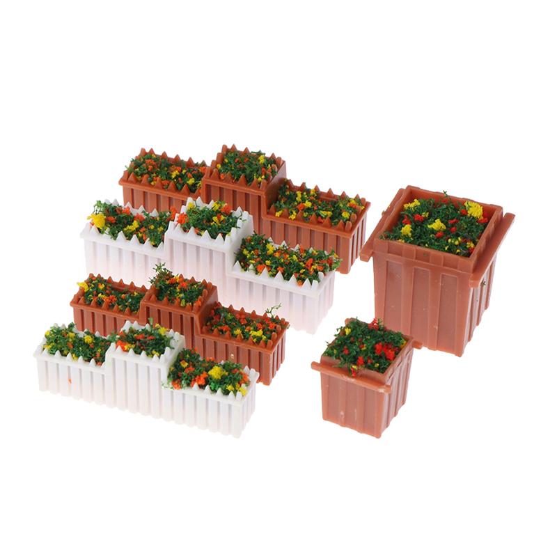 1:12 Puppenhaus Miniatur Blumen Garten Blumenbeet Blumentopf Topfpflanze Modell