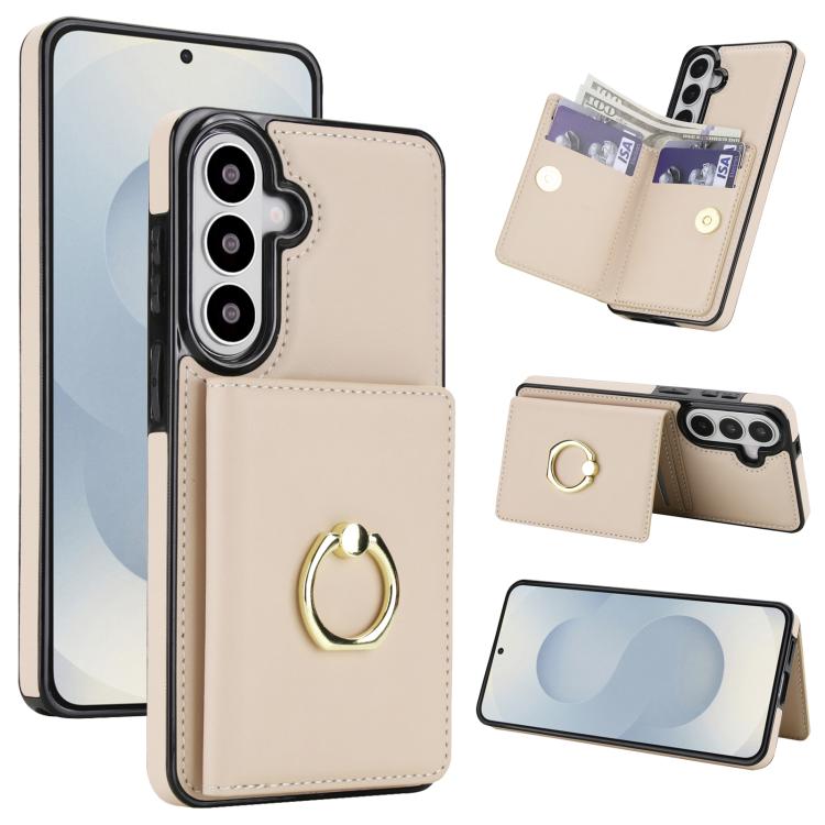RFID Anti-theft Ring Holder Card Slot Phone Case For Samsung Galaxy S26+ 5G, PU Leather Shockproof Protective Cover