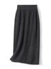 Cashmere Wool Flocked Knee-Length Pencil Skirt for Women - Autumn/Winter Collection