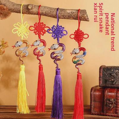 Chinese New Year Diamond Snake Tassel Car Pendant