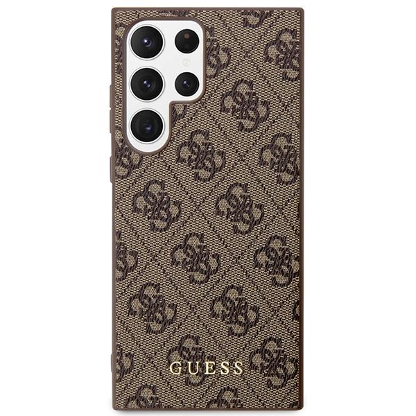 Case for Samsung Galaxy S23 Ultra Guess Metal Gold Logo Brown