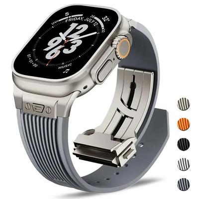 Men Rubber Strap for Apple Watch Ultra 3 49mm Series 11 10 46mm Sports Soft Band for Iwatch 9 8 7 6 5 4 SE 3 44mm 45mm Bracelet