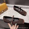 Fashion Flat Shoes for Women New 2025 Spring Autumn Square Toe Mary Jane Shoes Ladies Suede Plus Size Women's Shoes 41-43 Loafers Women