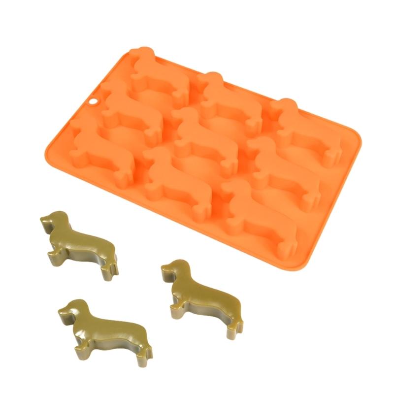 High Quality Silicone Dessert and Treat Molds 9 Cavity Dachshund Shape Mould For Handmade Chocolates And Dessert