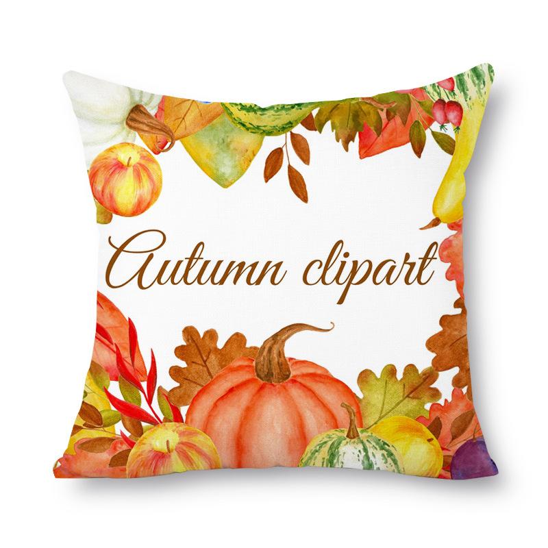 Thanksgiving Autumn Leaves Golden Short Plush Pillow Cover Office Sofa Cover Cushion Cover