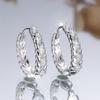 Charm Female White Zircon Stone Round Hoop Earrings Silver Gold Color Simple Wedding Jewelry For Women