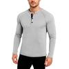 Men's Casual Solid Color Buckle Quick Dry Shoulder  Long Sleeved