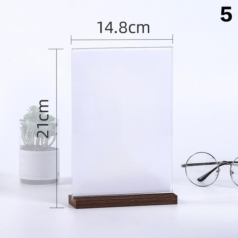Holzbasis Tischplatte Acrylplatte Schildhalter Ständer Restaurant Bar Menü Kreidetafel Ständer Message Board Preisschild Fotorahmen