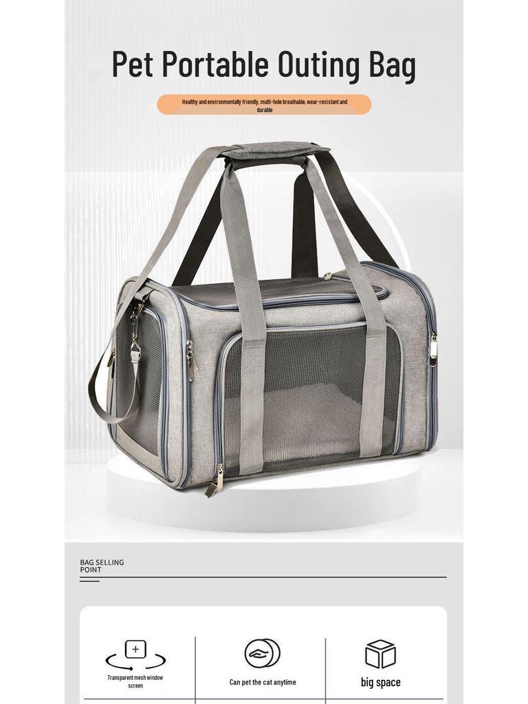 Portable Large Capacity Breathable Pet Carrier Handbag for Cats and Dogs