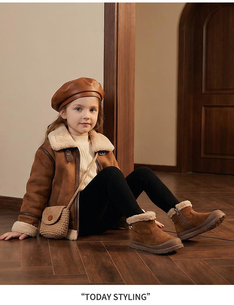 2025 Winter Baby Schneestiefel: Warm, wadenhoch, mit Samt gefüttert, flache Sohle, runde Spitze