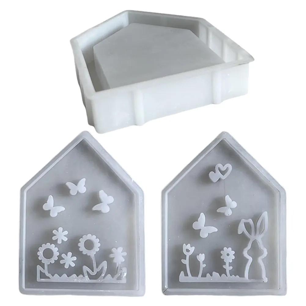Hollow Easter Bunny Lamp Silhouette Silicone Mold Candle Molds Handmade Aromatherapy Gypsum Ornament Resin Crafts Molds