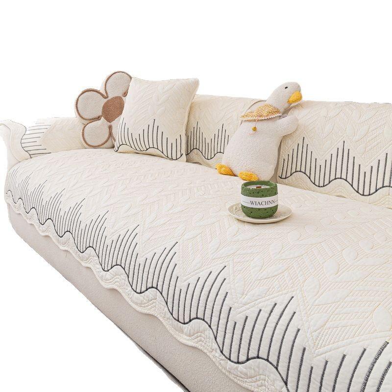 Cream Wind Sofa Cushion  New Four-Season Universal Non-Slip Seat Cushion Light Luxury High-End Leather Sofa Cover Towel