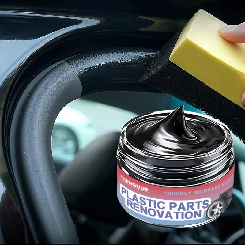 Black Interior Care and Restoration Wax for Cars, Tire Repair and Maintenance Paste, Plastic Restoration and Whitening an