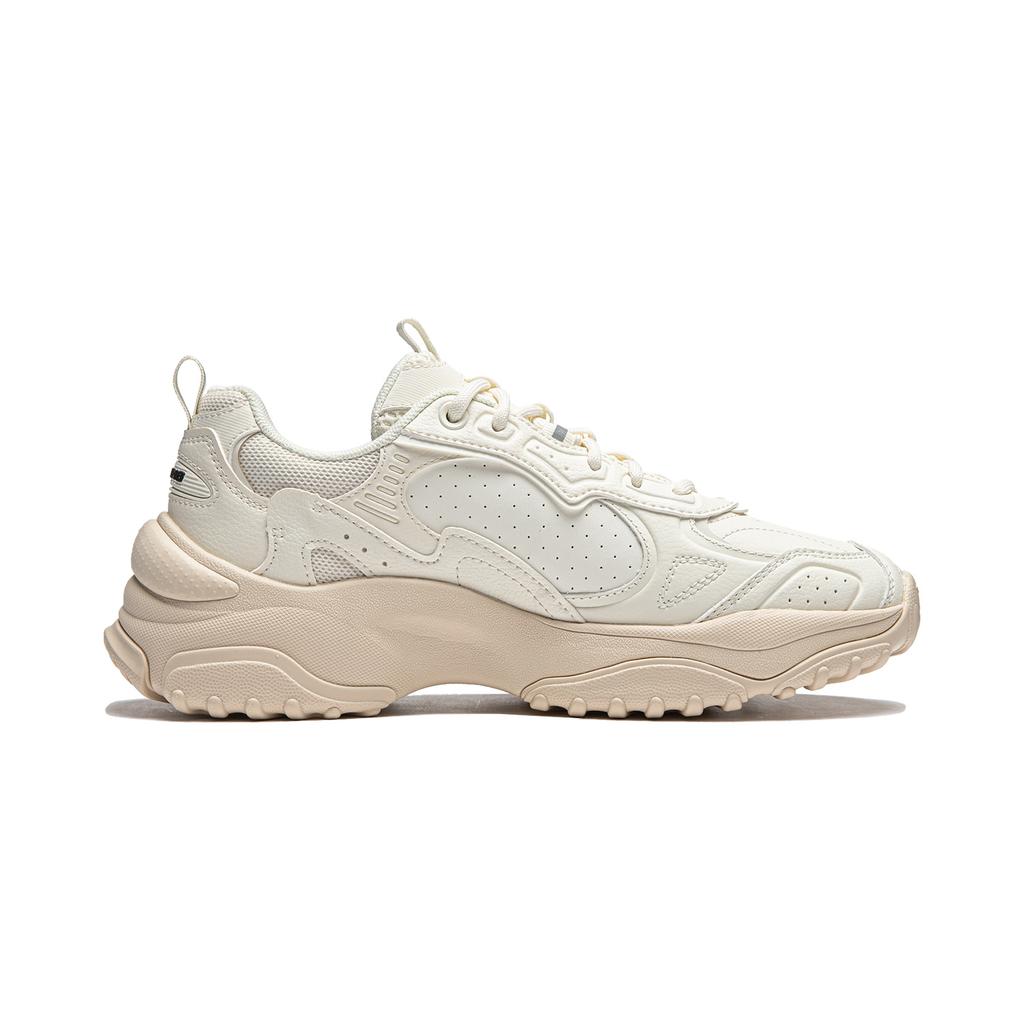 Li Ning Original Aspiration Slip Resistant Abrasion Resistant Low Top Casual Shoes Women's Ecru AGCU190-2
