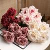 Artificial Rose Bouquet With Colored Silk Flower For Wedding And Home Decor