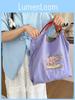 Exquisite Embroidered Oxford Tote Bag Stylish Cartoon Shopping Handbag For Daily Use