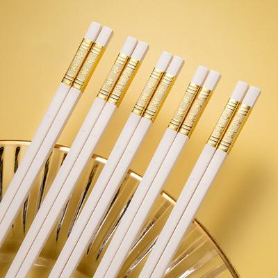 Bețișoare albe 5/10 perechi Bețișoare din fibră de sticlă Bețișoare reutilizabile Lavabile în mașina de spălat vase Bețișoare chinezești japoneze anti-alunecare Bețișoare alimentare