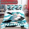3pcs Duvet Cover Set (1*Duvet Cover + 2*Pillowcase, Without Core), Custom Name Hatsune Miku Pattern Bedding Set, Home Bedroom Decor Gift