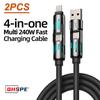 Многофункциональный USB-кабель для зарядки MFISH 4-в-1 Макс. 240 Вт Быстрая зарядка Type C Lightning Совместим с iPhone 15/16 iPad