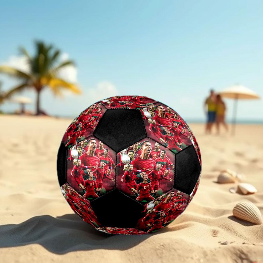 1 pz Pallone da Calcio Cristiano Ronaldo Taglia 5 Pallone da Calcetto Indoor alla Moda Colorato Gioco in Giardino - Ottimo Regalo per Appassionati di Sport HE19