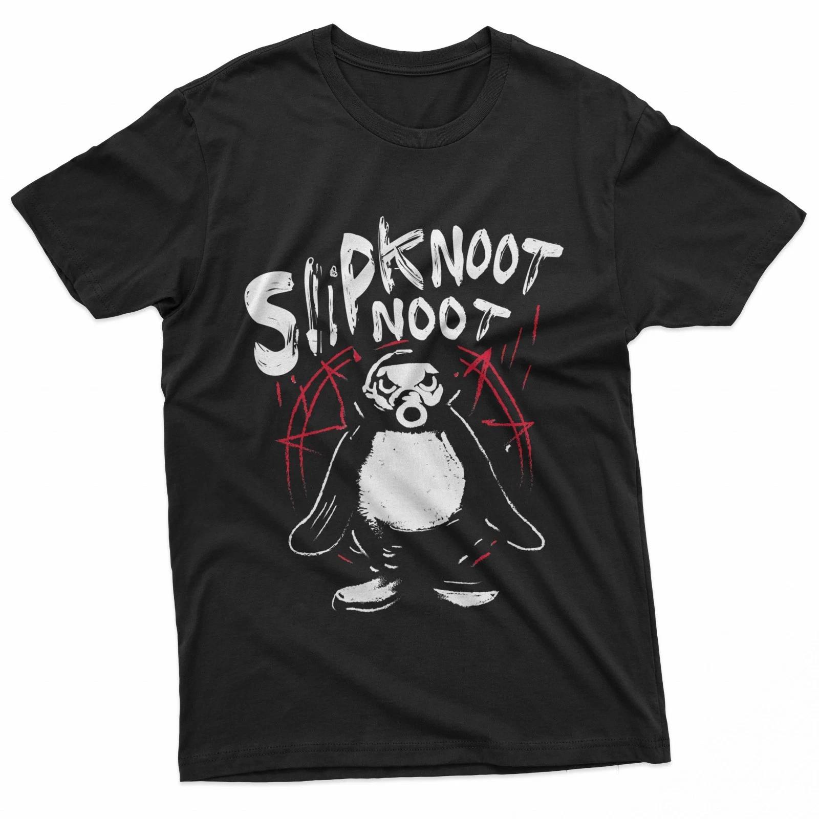 Slipknoot Noot Penguin Death Metal Goth Hard Rock 100% Cotton T-shirt Mens Tees Top S