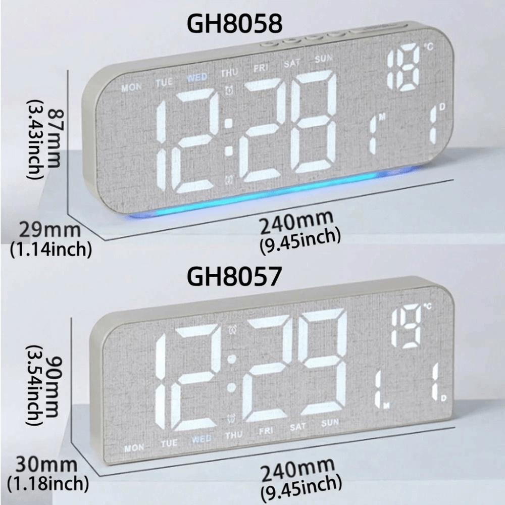 Wood Grain Digital Alarm Clock Multi-functional LED Alarm Clock Desk Clock Office Use