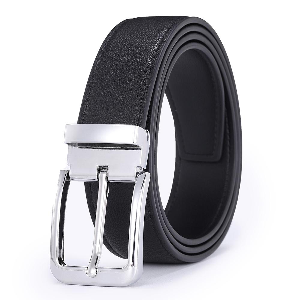 3.3cm width Pin Buckle Men's Leather Belt Men's Accessories High-end Luxury Fashion Simple Waist Belt Belts for Men