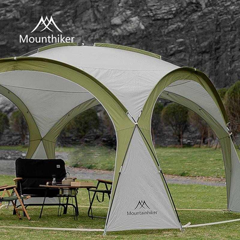 Namiot Kopułowy Górski: Duży namiot kempingowy zewnętrzny z osłoną przeciwsłoneczną i moskitierą na wycieczki samochodowe