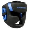 Boxing Headguard W/ Adjustable Strap for Sparring, Kickboxing, MMA, Blue/Black
