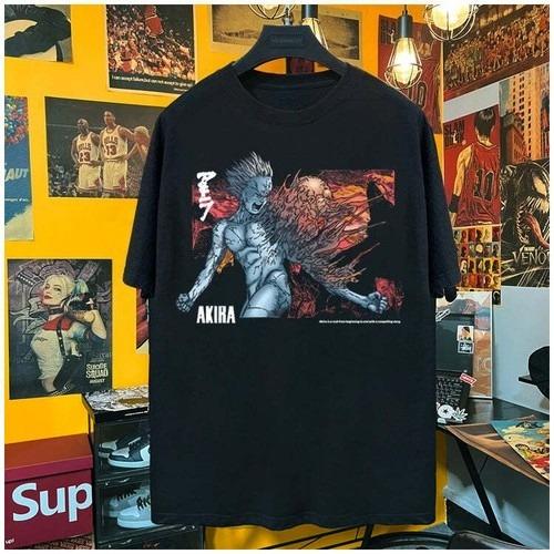 Akira Anime Rare 90's Moive Black Retro Unisex T-shirt Reprint   Casual and Comfortable Summer Cotton