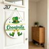 Decorative Clover Wooden Board St. Patrick's Day Door Sign, Luck Green Hat Themed Hanging Shamrock Ornament Plaque, Ornaments for Holiday Front Porch