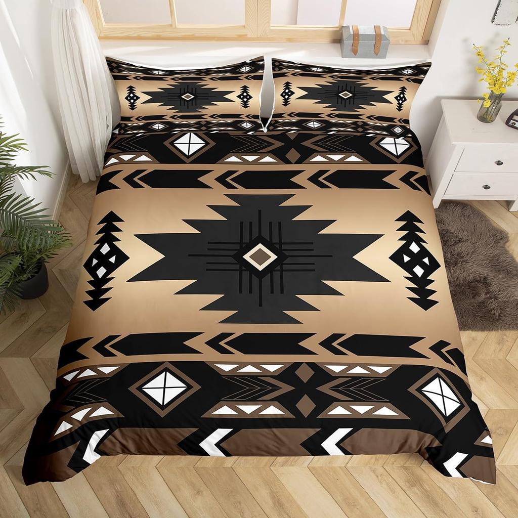 Tribal Duvet Cover Sets For Teens Queen King Lightweight Quilt Covers Western Geometric Bedding Sets Bedroom Decor No Comforter