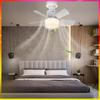 Three Wind Speed Electric Ceiling Fan Light E27 Socket Fan Lamp Living Room Bedroom Dimmable RGB Lighting Ceiling Fan
