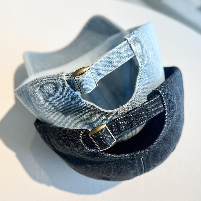 Light Plate Solid Color Denim Cap Children Show Face Small Versatile Washed Baseball Cap Men's Spring Summer Sun Hat Children