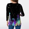 Women's T Shirt CHristmas Print 3/4 Sleeve Daily Weekend Fashion Basic V- Neck Regular Top