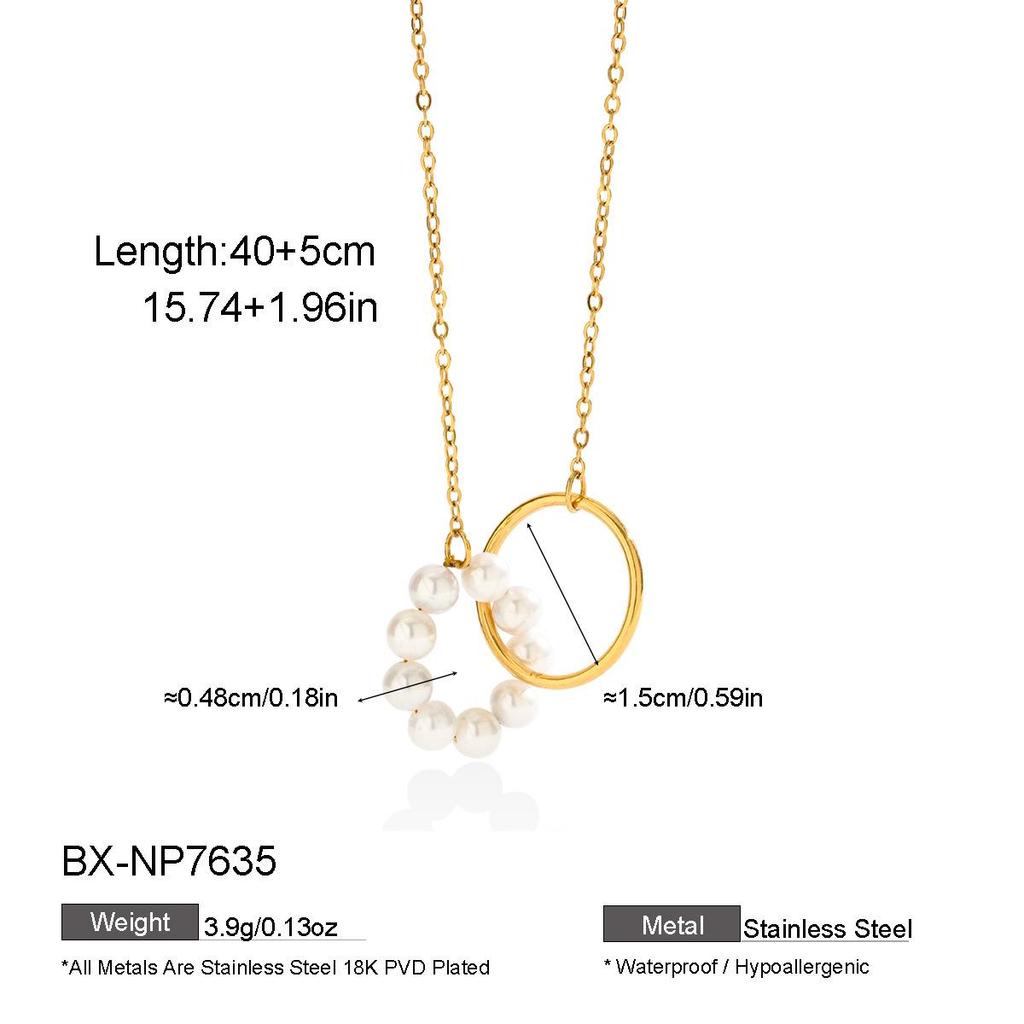 European & American Gold-Plated Stainless Steel Baroque Freshwater Pearl Necklace - Light Luxury, High-End, Non-Fading