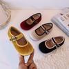 Children's Fashion Single Shoes Autumn Vintage Buckle Strap Girls' Princess Shoes Lightweight Comfortable Soft Sole Casual Flats