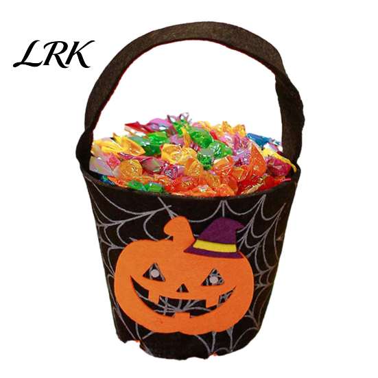 Black Cat Treat Pail Halloween Trick or Bucket for Kids, Pumpkin Face Ghost Bat Candy Snack Basket, Holder with Handle Party Favors Bag