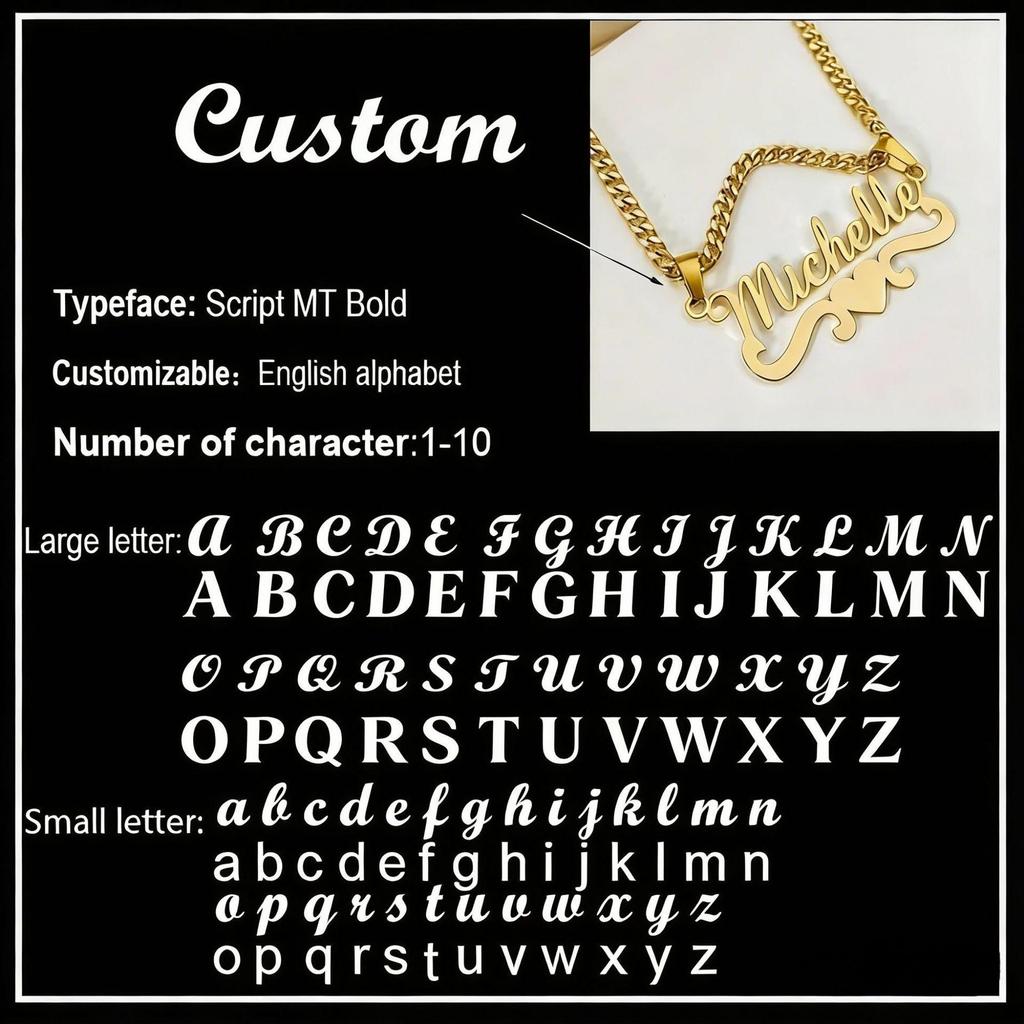 18K Gold & Stainless Steel Custom Name Pendant Necklace