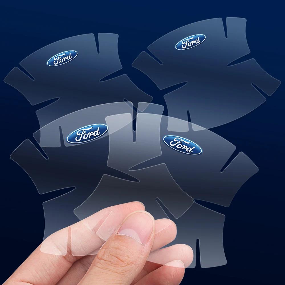 New 2026 Car Sticker 8Pcs Car Anti-scratch Protective Film Door Handle Bowl Logo Sticker for Ford Mustang Focus Fiesta MK7 C-max