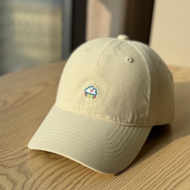 Spring And Summer Small Embroidery Soft Top Baseball Cap Female Big Head Circumference Showing Face Small Wide Brim Cap Male