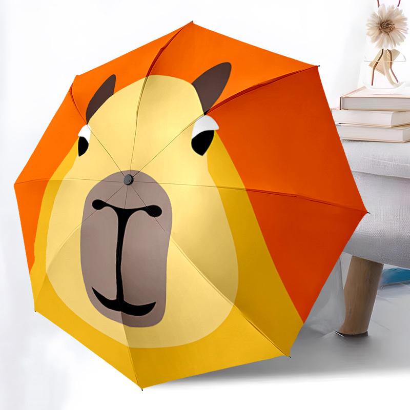 1pc Capybara IconAutomatic Open/close Folding Umbrella, Compact Portable Travel Umbrella, Perfect Birthday/Holiday, Cute Umbrella y009