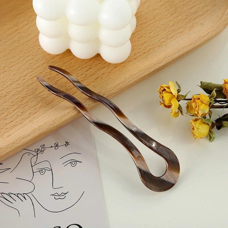 1 Pcs Classic Retro Style Hawksbill Color Acetic Acid Plate Hairpin Ladies Hair Accessories