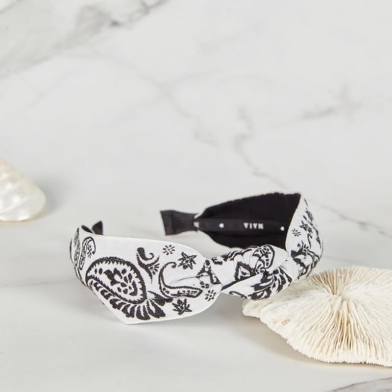 

MAIA Повязка для волос с узором пейсли - Узел Черный Knotted Black