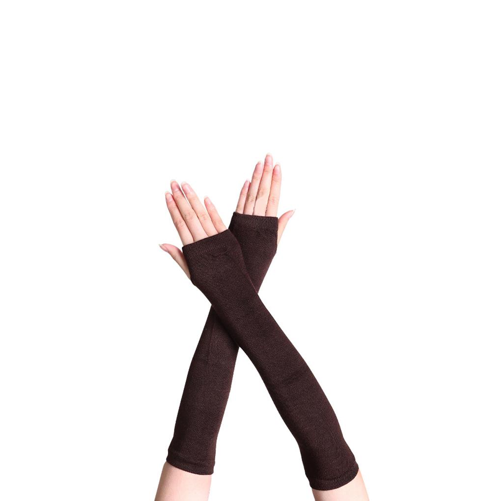1 Pair Girl Fingerless Glove Simple Style Comfortable Knit Gloves Knitting Craft Girls Arm Covers Hand Cover for Outdoor Wearing