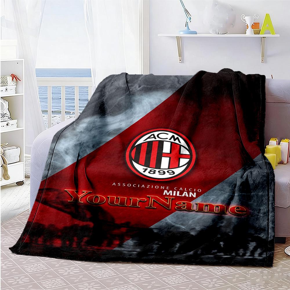 Ac Milan Customize Your Name Blanket Gift Customizable Blanket Warmthful Decor Throw For Picnics Bed Home Decor Office Chair for All Occasions