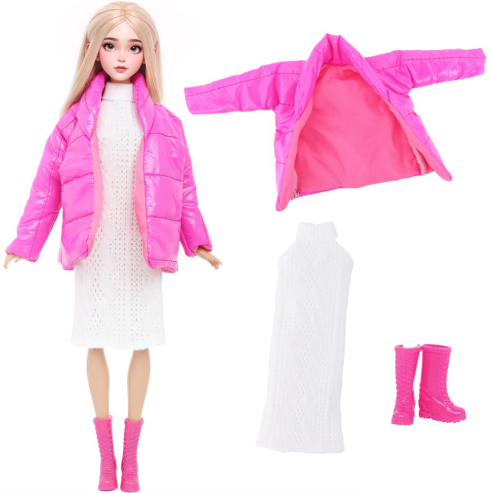 

3 шт./компл. Модная одежда для куклы для куклы 30 см Пальто Платье Рубашка Брюки Обувь Ботинки Аксессуары для куклы Детская игрушка